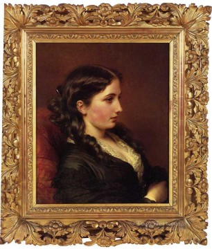 Franz Xaver Winterhalter Painting - Study of a Girl in Profile royalty portrait Franz Xaver Winterhalter